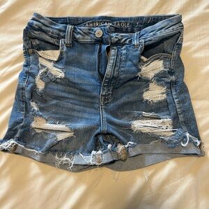 American Eagle Outfitters Blue Distressed Women's Shorts